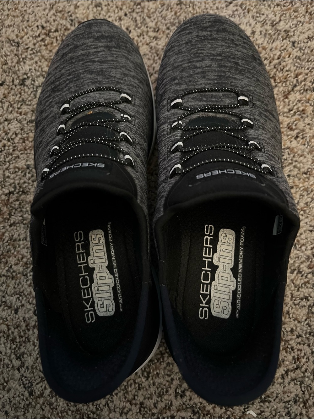 Skechers Women’s Black & Gray Slip-On Athletic Sneakers